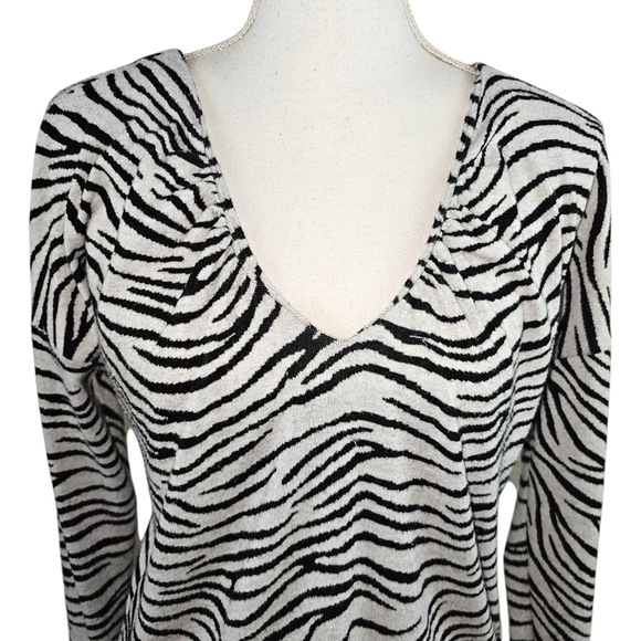 Maeve Anthropologie Zebra Animal Print Sweater In Small - Picture 3 of 8
